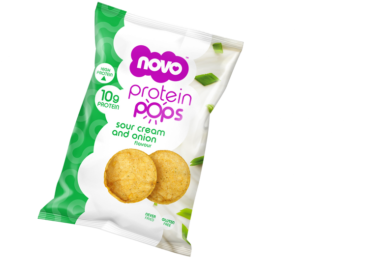 Novo 45g Protein Pops Sour Cream and Onion 6/pack