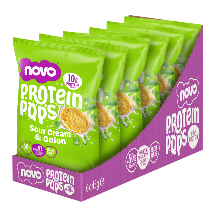 Novo 45g Protein Pops Sour Cream and Onion 6/pack
