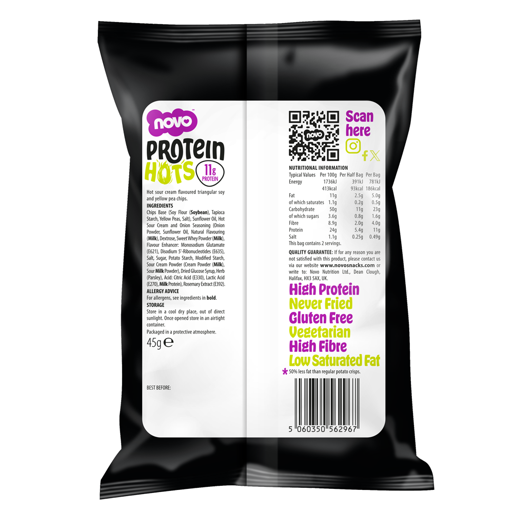 Novo Protein Hots Kickin' Sour Cream 45g 18pcs/Box