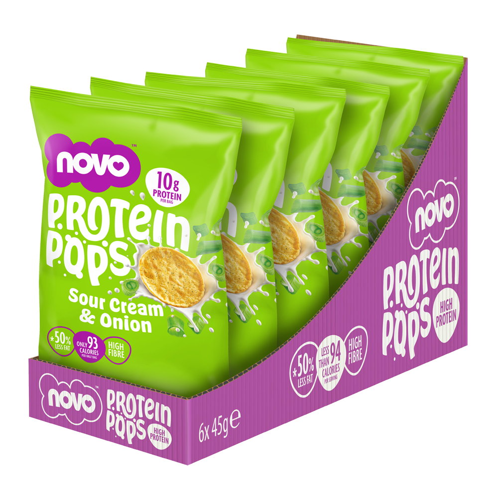 Novo 45g Protein Pops Sour Cream and Onion 6pcs/pack