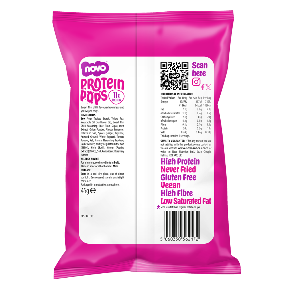 Novo 45g Protein Pops Sweet Thai Chilli 6pcs/pack