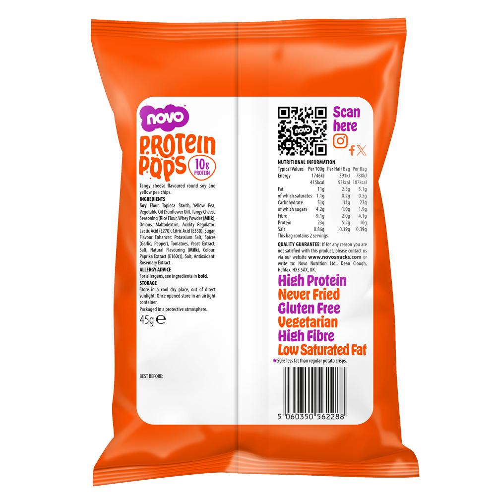 Novo 45g Protein Pops Tangy Cheese 6pcs/pack