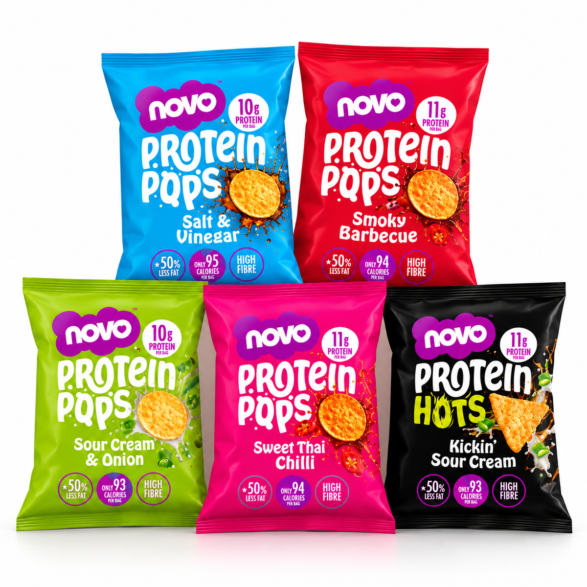 Novo Protein Pops & Hots – Variety Bundle | 6 x 45g